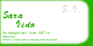 sara vido business card